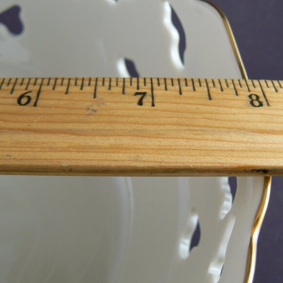 Lenox Porcelain 8” Bowl Pierced Cut Out Barrington Hand Decorated 24k Gold Trim - Picture 11 of 11